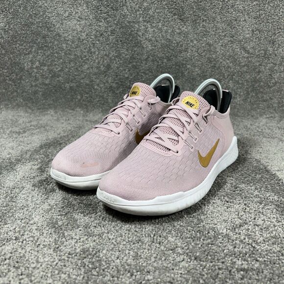 Nike Free RN 2018 942837-501 Women's Size 8.5 Pink Gold Running Shoes Used - Picture 4 of 11